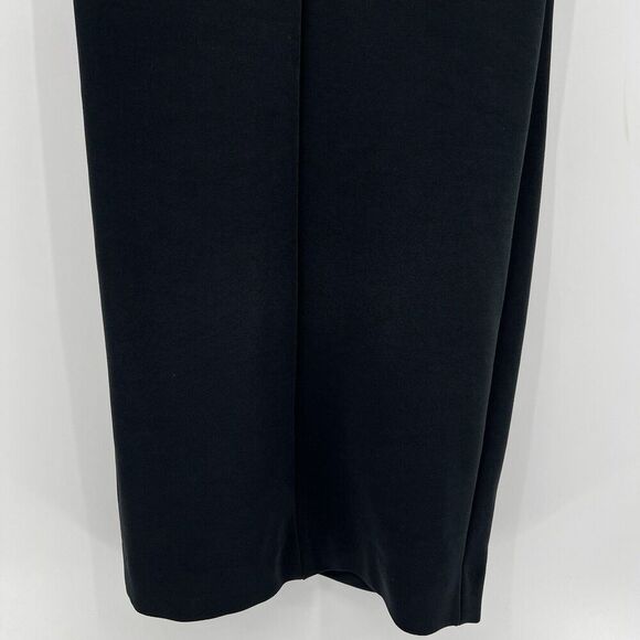 Vintage Lillie Rubin Black Midi Dress Side‎ Leg Slit Lace Sleeves Size Medium - Picture 6 of 10